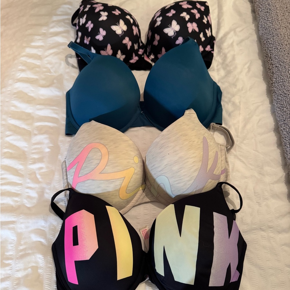 PINK Victoria's Secret Black and Blue Bras Intimates & Sleepwear